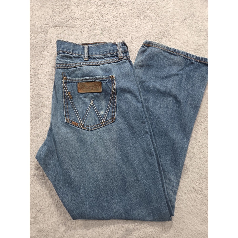 Wrangler Retro Jeans Men Sz 34x32 Blue Relaxed Bootcut Cowboy Western